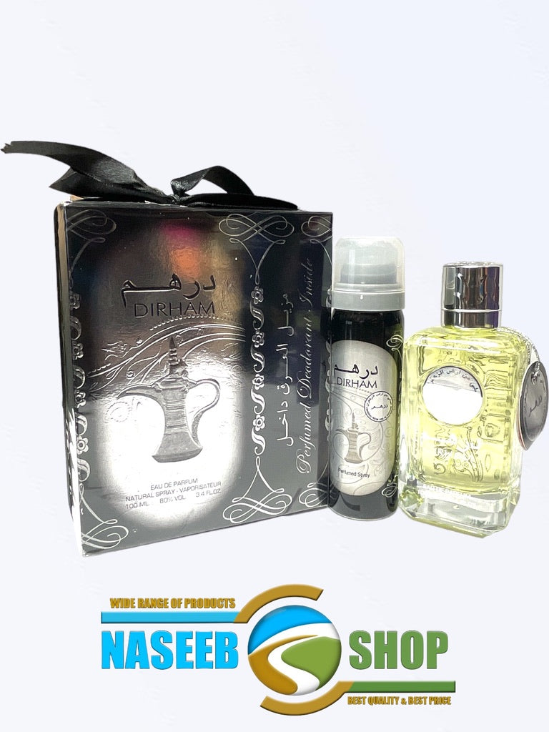 DIRHAM SILVER + Perfumed Deo -- [100mL/3.4oz EDP] By Ard Al Zaafaran